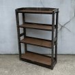 画像1: VINTAGE ANTIQUE SHELF ヴィンテージ アンティーク 本棚 飾り棚 オープンラック シェルフ  / 4段 木製 陳列棚 ディスプレイ 古家具 古道具 古民家 蔵 うぶだし 店舗什器 日本 (1)