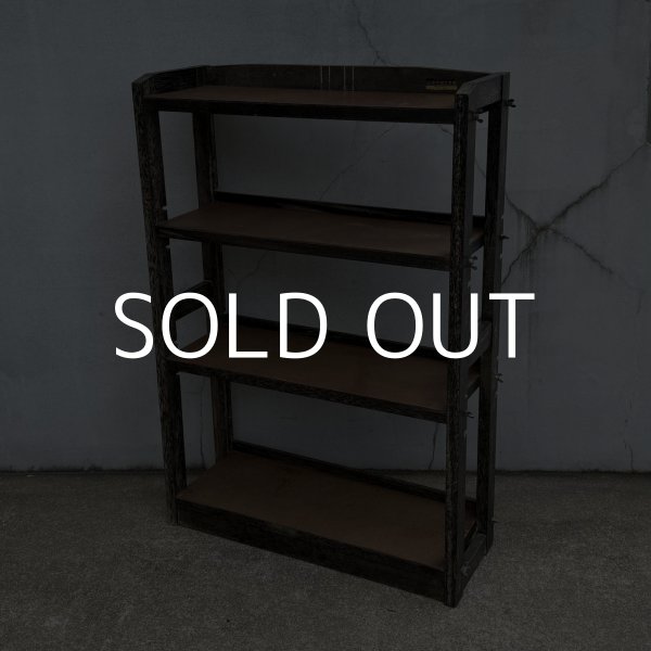 画像1: VINTAGE ANTIQUE SHELF ヴィンテージ アンティーク 本棚 飾り棚 オープンラック シェルフ  / 4段 木製 陳列棚 ディスプレイ 古家具 古道具 古民家 蔵 うぶだし 店舗什器 日本 (1)