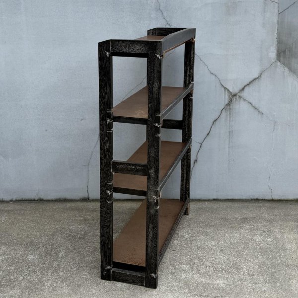 画像4: VINTAGE ANTIQUE SHELF ヴィンテージ アンティーク 本棚 飾り棚 オープンラック シェルフ  / 4段 木製 陳列棚 ディスプレイ 古家具 古道具 古民家 蔵 うぶだし 店舗什器 日本 (4)