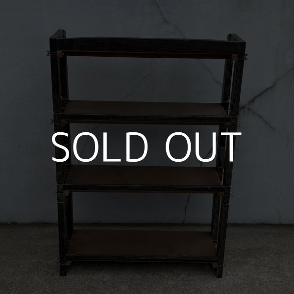 画像2: VINTAGE ANTIQUE SHELF ヴィンテージ アンティーク 本棚 飾り棚 オープンラック シェルフ  / 4段 木製 陳列棚 ディスプレイ 古家具 古道具 古民家 蔵 うぶだし 店舗什器 日本 (2)