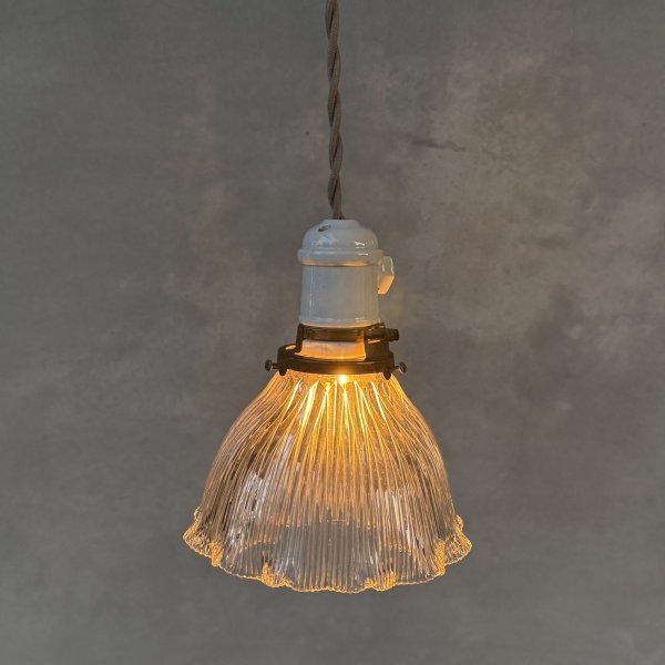 画像10: VINTAGE ANTIQUE LAMP ヴィンテージ アンティーク 吊り下げライト 天井照明 / ライト ペンダントライト ポーセリン ガラスシェード E26 店舗什器 アメリカ (4) (10)