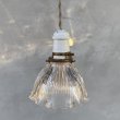 画像1: VINTAGE ANTIQUE LAMP ヴィンテージ アンティーク 吊り下げライト 天井照明 / ライト ペンダントライト ポーセリン ガラスシェード E26 店舗什器 アメリカ (4) (1)