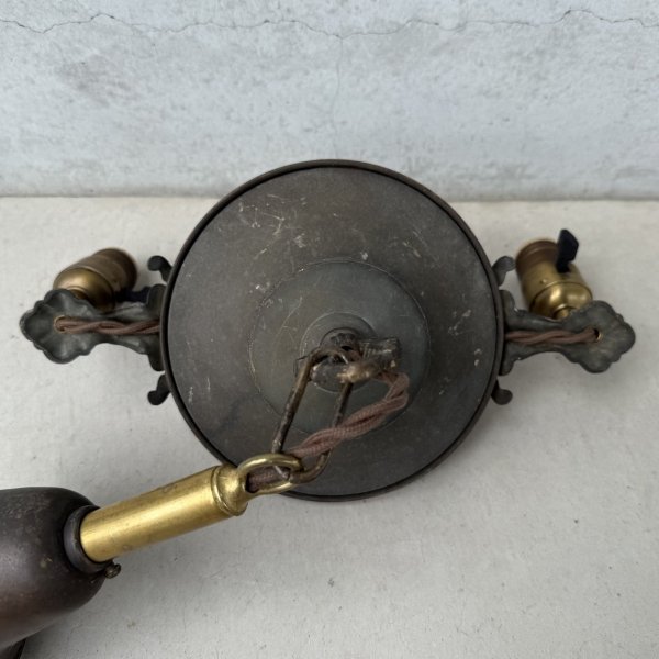 画像6: VINTAGE ANTIQUE LIGHT ヴィンテージ アンティーク シャンデリア 吊り下げライト  照明 / 2灯 ライト ペンダントライト 天井照明 店舗什器 E26 アメリカ USA (2) (6)