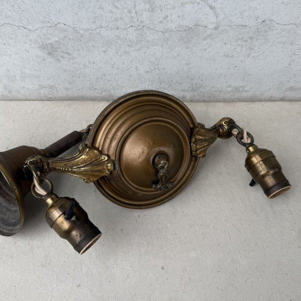 画像7: VINTAGE ANTIQUE LIGHT ヴィンテージ アンティーク シャンデリア 吊り下げライト  照明 / 2灯 ライト ペンダントランプ 天井照明 店舗什器 E26 アメリカ USA (5) (7)