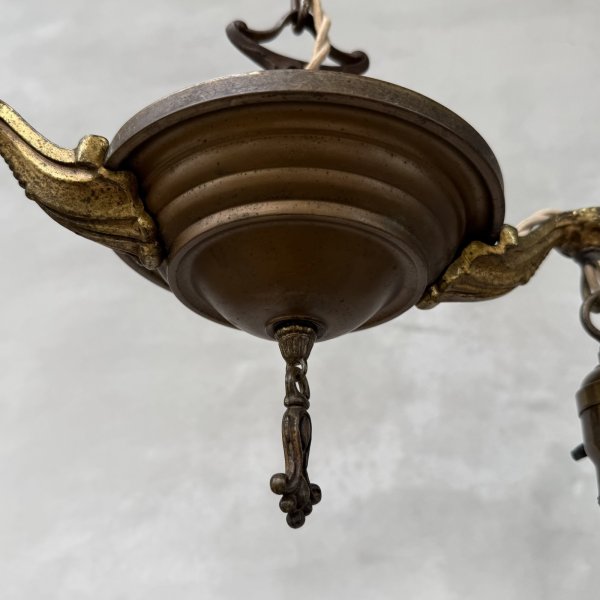 画像4: VINTAGE ANTIQUE LIGHT ヴィンテージ アンティーク シャンデリア 吊り下げライト  照明 / 2灯 ライト ペンダントランプ 天井照明 店舗什器 E26 アメリカ USA (5) (4)