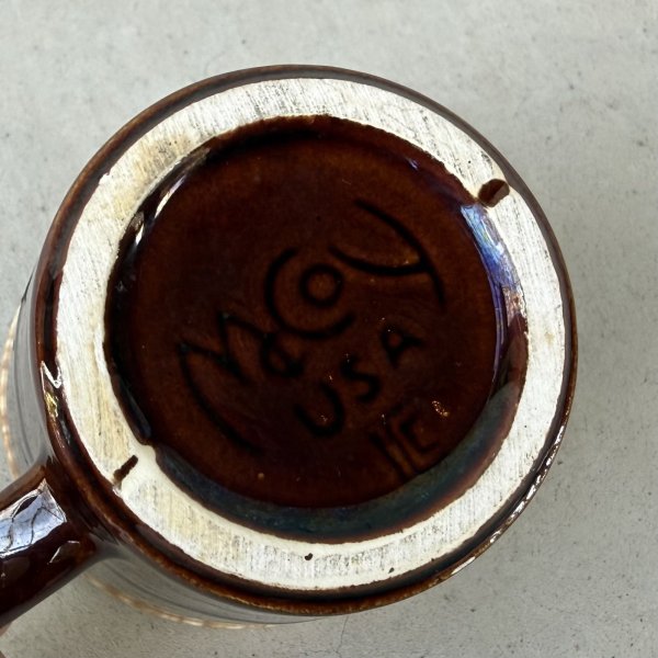 画像7: VINTAGE ANTIQUE MCCOY POTTERY MUGCUP ヴィンテージ アンティーク マッコイ マグカップ コップ 食器 陶器 / コーヒーカップ  ブラウン 茶色 カフェ 喫茶店 店舗什器 アメリカ k (7)