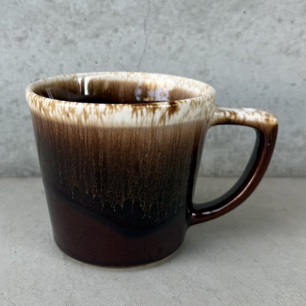 画像1: VINTAGE ANTIQUE MCCOY POTTERY MUGCUP ヴィンテージ アンティーク マッコイ マグカップ コップ 食器 陶器 / コーヒーカップ  ブラウン 茶色 カフェ 喫茶店 店舗什器 アメリカ m (1)