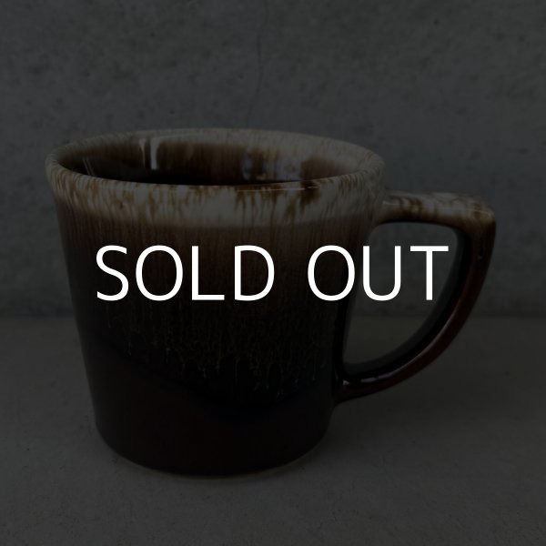 画像1: VINTAGE ANTIQUE MCCOY POTTERY MUGCUP ヴィンテージ アンティーク マッコイ マグカップ コップ 食器 陶器 / コーヒーカップ  ブラウン 茶色 カフェ 喫茶店 店舗什器 アメリカ m (1)