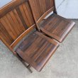 画像5: VINTAGE ANTIQUE CHAIR ヴィンテージ アンティーク 椅子 2シーター 2連 / ホールディングチェア 折り畳み椅子 ウッド 木製 家具 店舗什器 アメリカ (5)