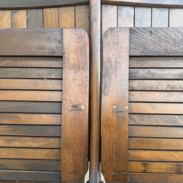 画像10: VINTAGE ANTIQUE CHAIR ヴィンテージ アンティーク 椅子 2シーター 2連 / ホールディングチェア 折り畳み椅子 ウッド 木製 家具 店舗什器 アメリカ (10)