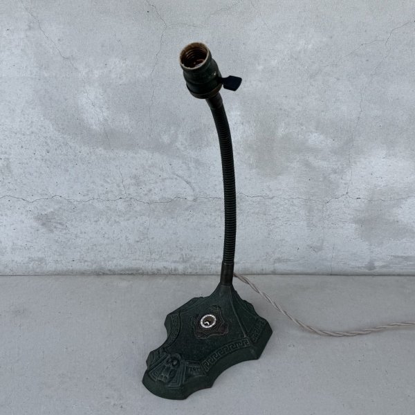 画像1: VINTAGE ANTIQUE DESKLAMP S.ROBERT SCHWARTZ&BRO ヴィンテージ アンティーク デスクランプ スタンドライト 卓上ライト テーブルランプ 照明 / グースネック フクロウ E26 店舗什器 アメリカ (1)