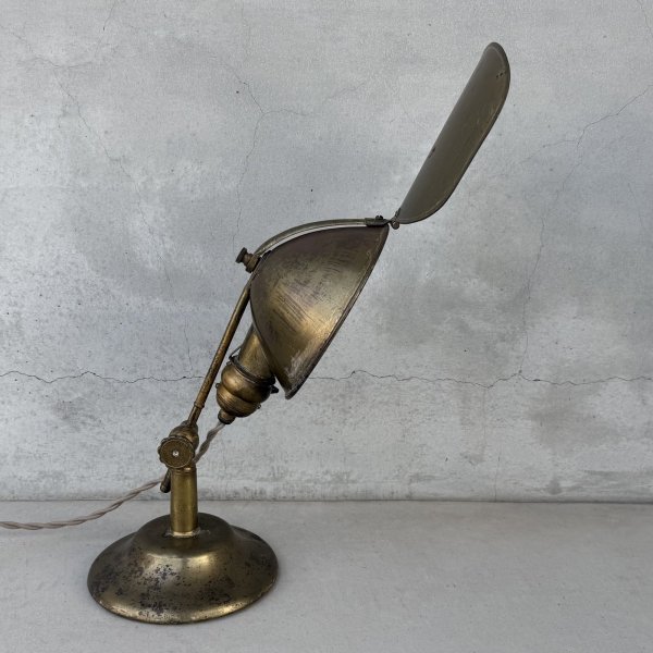 画像3: VINTAGE ANTIQUE DESKLAMP LYHNE リーン ヴィンテージ アンティーク デスクランプ スタンドライト 卓上ライト テーブルランプ 照明 / コレクタブル 作業用ランプ 真鍮 E26 店舗什器 アメリカ (3)