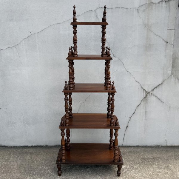 画像3: VINTAGE ANTIQUE BOOKSHELF ヴィンテージ アンティーク 棚 ブックシェルフ オープンシェルフ キャビネット 本棚 / ディスプレイ棚 飾り棚 陳列棚 収納 家具 木製 ブラウン 店舗什器 アメリカ (3)
