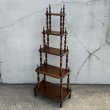画像1: VINTAGE ANTIQUE BOOKSHELF ヴィンテージ アンティーク 棚 ブックシェルフ オープンシェルフ キャビネット 本棚 / ディスプレイ棚 飾り棚 陳列棚 収納 家具 木製 ブラウン 店舗什器 アメリカ (1)