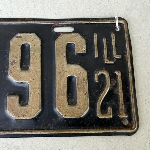 画像7: VINTAGE ANTIQUE LICENSE PLATE ヴィンテージ アンティーク ナンバープレート ライセンスプレート / インダストリアル モーター系 ガレージ ディスプレイ 車 1921年 イリノイ アメリカ (7)
