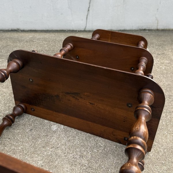 画像9: VINTAGE ANTIQUE BOOKSHELF ヴィンテージ アンティーク 棚 ブックシェルフ オープンシェルフ キャビネット 本棚 / ディスプレイ棚 飾り棚 陳列棚 収納 家具 木製 ブラウン 店舗什器 アメリカ (9)