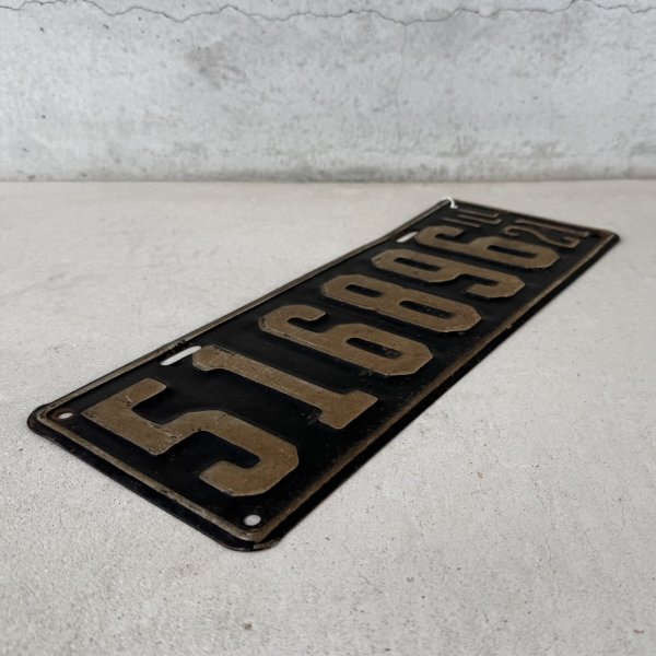 画像3: VINTAGE ANTIQUE LICENSE PLATE ヴィンテージ アンティーク ナンバープレート ライセンスプレート / インダストリアル モーター系 ガレージ ディスプレイ 車 1921年 イリノイ アメリカ (3)