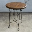 画像2: VINTAGE ANTIQUE ICE CREAM PARLOR TABLE ヴィンテージ アンティーク アイスクリームパーラーテーブル テーブル / 家具 アイアン ウッド 木製 店舗什器 アメリカ (2) (2)