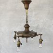 画像1: VINTAGE ANTIQUE LIGHT  ヴィンテージ アンティーク シャンデリア パンライト 吊り下げライト シーリングランプ 天井照明 / 4灯 ライト ペンダントライト 真鍮 E26 店舗什器 アメリカ USA (2) (1)