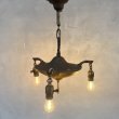画像11: VINTAGE ANTIQUE LIGHT ヴィンテージ アンティーク シャンデリア パンライト 吊り下げライト  天井照明 / 3灯 ライト ペンダントランプ GE 真鍮 店舗什器 E26 アメリカ USA (11)