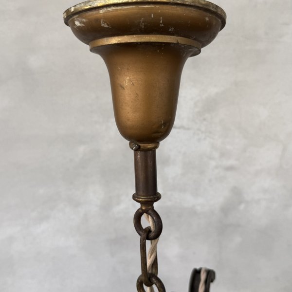 画像7: VINTAGE ANTIQUE LIGHT  ヴィンテージ アンティーク シャンデリア パンライト 吊り下げライト シーリングランプ 天井照明 / 4灯 ライト ペンダントライト 真鍮 GE E26 店舗什器 アメリカ USA (3) (7)