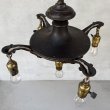 画像2: VINTAGE ANTIQUE LIGHT ヴィンテージ アンティーク シャンデリア パンライト 吊り下げライト  天井照明 / 5灯 ライト ペンダントランプ 真鍮 HUBBELL 店舗什器 E26 アメリカ USA (2) (2)