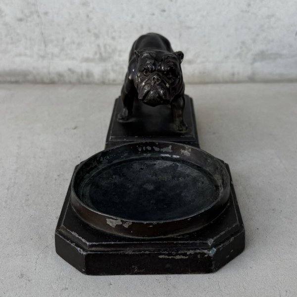 画像2: VINTAGE ANTIQUE BULLDOG FIGURE ASH TRAY ヴィンテージ アンティーク ブルドッグ アッシュトレイ 灰皿 オブジェ 置物 / コレクタブル ディスプレイ インテリア 犬 動物 鋳物 アメリカ  (2)