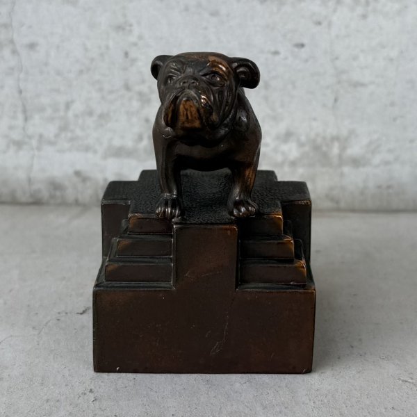 画像2: VINTAGE ANTIQUE BULLDOG FIGURE ヴィンテージ アンティーク ブルドッグ オブジェ 置物 / コレクタブル ディスプレイ ペーパーウェイト ジャパンカラー 犬 動物 鋳物 アメリカ  (2)