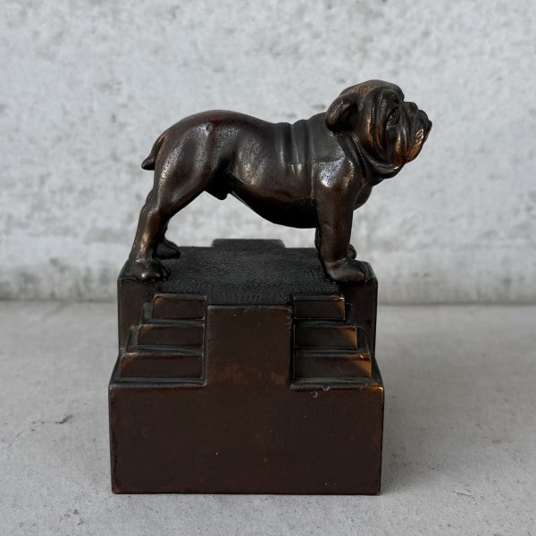 画像4: VINTAGE ANTIQUE BULLDOG FIGURE ヴィンテージ アンティーク ブルドッグ オブジェ 置物 / コレクタブル ディスプレイ ペーパーウェイト ジャパンカラー 犬 動物 鋳物 アメリカ  (4)