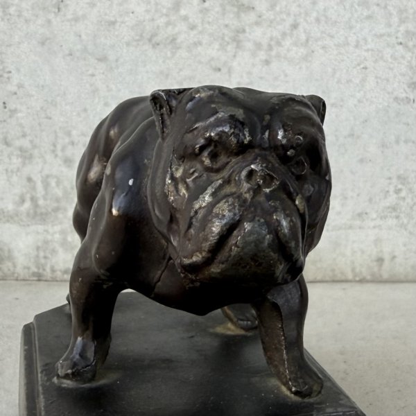 画像8: VINTAGE ANTIQUE BULLDOG FIGURE ASH TRAY ヴィンテージ アンティーク ブルドッグ アッシュトレイ 灰皿 オブジェ 置物 / コレクタブル ディスプレイ インテリア 犬 動物 鋳物 アメリカ  (8)