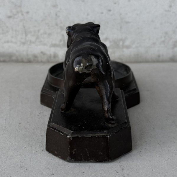 画像3: VINTAGE ANTIQUE BULLDOG FIGURE ASH TRAY ヴィンテージ アンティーク ブルドッグ アッシュトレイ 灰皿 オブジェ 置物 / コレクタブル ディスプレイ インテリア 犬 動物 鋳物 アメリカ  (3)
