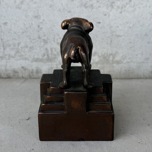 画像3: VINTAGE ANTIQUE BULLDOG FIGURE ヴィンテージ アンティーク ブルドッグ オブジェ 置物 / コレクタブル ディスプレイ ペーパーウェイト ジャパンカラー 犬 動物 鋳物 アメリカ  (3)