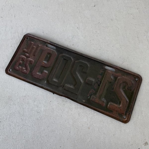 画像2: VINTAGE ANTIQUE LICENSE PLATE ヴィンテージ アンティーク ナンバープレート ライセンスプレート / インダストリアル モーター系 ガレージ ディスプレイ 車 1923年 イリノイ アメリカ (2)