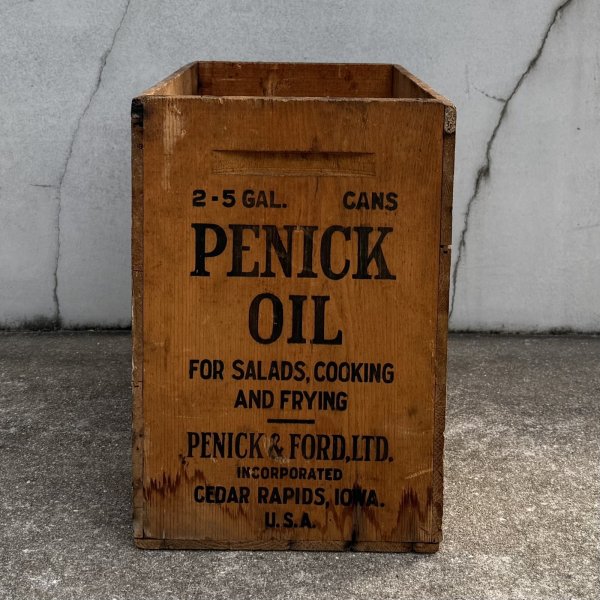 画像3: VINTAGE ANTIQUE WOOD CRATE WOODEN BOX PENICK OIL ヴィンテージ アンティーク ウッドボックス 木箱 / コレクタブル 収納 ケース オイル アドバタイジング 企業物 店舗什器 アメリカ (1) (3)