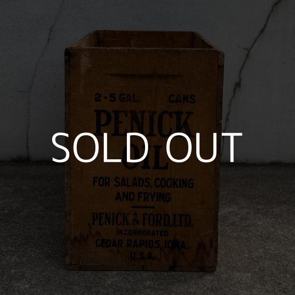 画像3: VINTAGE ANTIQUE WOOD CRATE WOODEN BOX PENICK OIL ヴィンテージ アンティーク ウッドボックス 木箱 / コレクタブル 収納 ケース オイル アドバタイジング 企業物 店舗什器 アメリカ (1) (3)