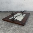 画像4: VINTAGE ANTIQUE WALL MIRROR  HAT RACK ヴィンテージ アンティーク 鏡 ミラー  壁掛けミラー ウォールミラー ハットラック / フック付き インテリア ウッド 木製 店舗什器 アメリカ  (4)