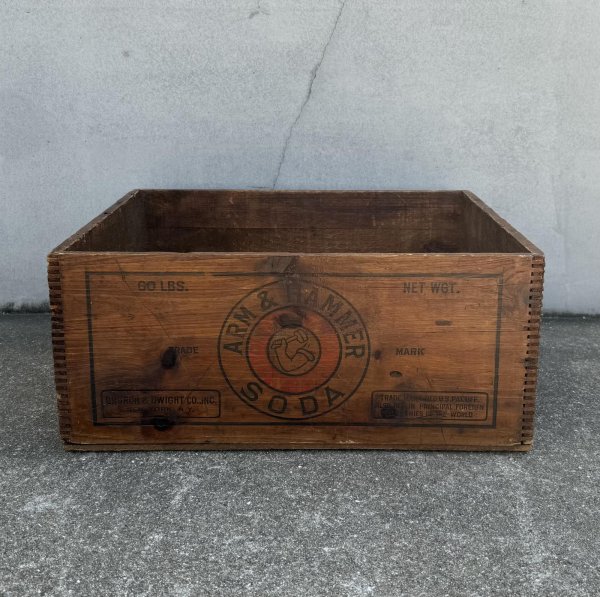 画像4: VINTAGE ANTIQUE WOOD CRATE WOODEN BOX ARM&HAMMER ヴィンテージ アンティーク ウッドボックス 木箱 / コレクタブル 収納 ケース アドバタイジング 企業物 店舗什器 アメリカ (4)