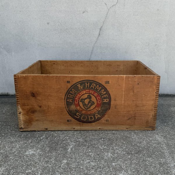 画像5: VINTAGE ANTIQUE WOOD CRATE WOODEN BOX ARM&HAMMER ヴィンテージ アンティーク ウッドボックス 木箱 / コレクタブル 収納 ケース アドバタイジング 企業物 店舗什器 アメリカ (2) (5)