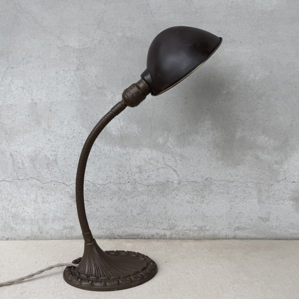 画像3: VINTAGE ANTIQUE DESKLAMP ALADDIN ヴィンテージ アンティーク デスクランプ スタンドライト 卓上ライト テーブルランプ 照明 / グースネック アイアン E26 店舗什器 アメリカ (3) (3)