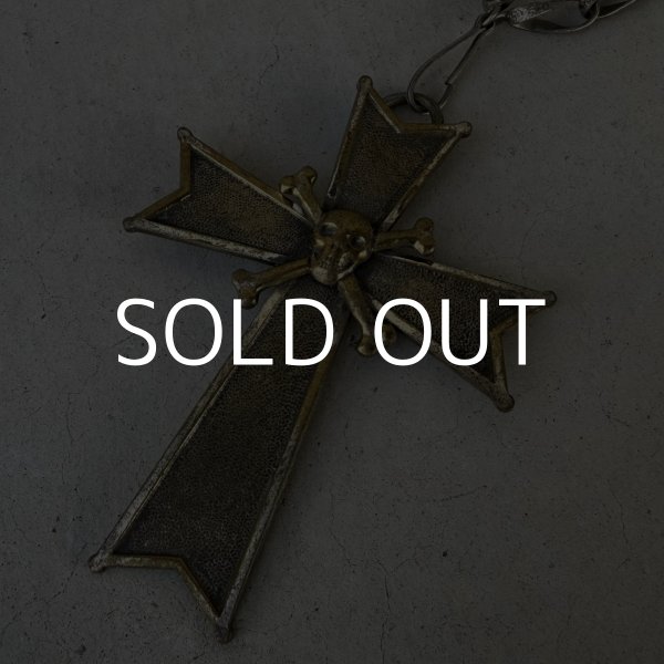 画像4: VINTAGE ANTIQUE PENDANT NECKLACE SKULL CROSS ペンダント ネックレス ドクロ スカル 十字架 クロスボーン / 骸骨 首飾り アクセサリー 儀式 アメリカ (4)