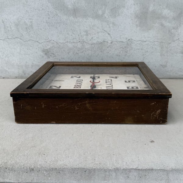 画像5: VINTAGE ANTIQUE WALL CLOCK FERN BRAND CHOCOLATES SESSIONS ヴィンテージ アンティーク ウォールクロック セッション 壁掛け時計 /  ウッド 木製 四角形 アドバタイジング 企業物 店舗什器 アメリカ (5)