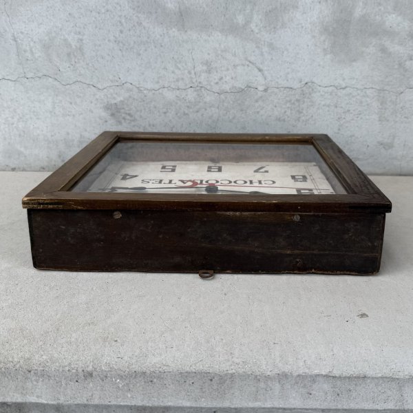 画像4: VINTAGE ANTIQUE WALL CLOCK FERN BRAND CHOCOLATES SESSIONS ヴィンテージ アンティーク ウォールクロック セッション 壁掛け時計 /  ウッド 木製 四角形 アドバタイジング 企業物 店舗什器 アメリカ (4)