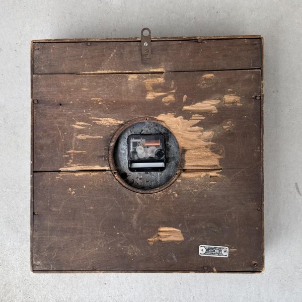 画像2: VINTAGE ANTIQUE WALL CLOCK FERN BRAND CHOCOLATES SESSIONS ヴィンテージ アンティーク ウォールクロック セッション 壁掛け時計 /  ウッド 木製 四角形 アドバタイジング 企業物 店舗什器 アメリカ (2)