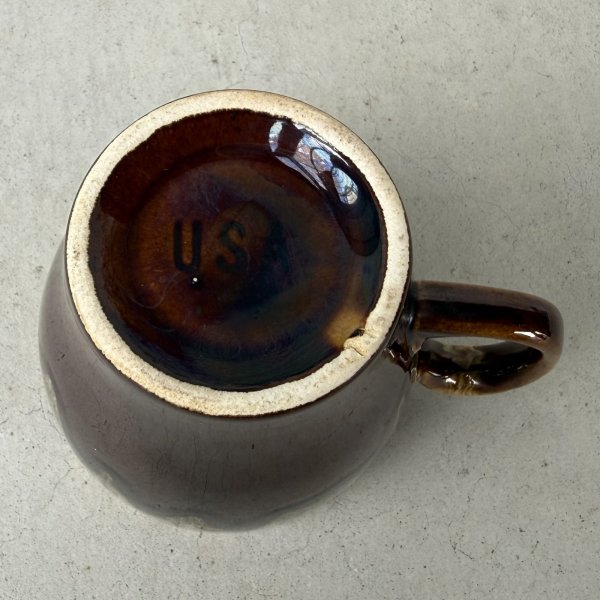 画像6: VINTAGE ANTIQUE POTTERY MUGCUP ヴィンテージ アンティーク マグカップ ブラウンドリップグレーズ コップ 食器 陶器 / コーヒーカップ ブラウン 茶色 カフェ 喫茶店 店舗什器 アメリカ g (6)