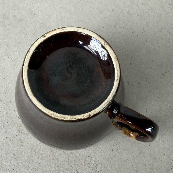 画像6: VINTAGE ANTIQUE POTTERY MUGCUP ヴィンテージ アンティーク マグカップ ブラウンドリップグレーズ コップ 食器 陶器 / コーヒーカップ ブラウン 茶色 カフェ 喫茶店 店舗什器 アメリカ d (6)