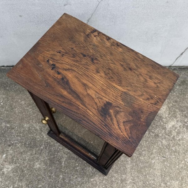 画像6: VINTAGE ANTIQUE WOODEN SHOWCASE ヴィンテージアンティーク ショーケース ガラスケース / ディスプレイケース カウンターケース ウッド 木製 卓上 薬屋 店舗什器 アメリカ (6)