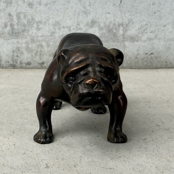 画像2: VINTAGE ANTIQUE BULLDOG FIGURE  ヴィンテージ アンティーク ブルドッグ オブジェ 置物  / コレクタブル ディスプレイ ペーパーウェイト 犬 動物 鋳物 アメリカ  (2)
