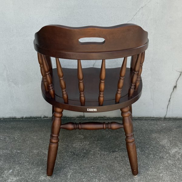 画像2: VINTAGE ANTIQUE CHAIR KASHIWA ヴィンテージ アンティーク 椅子 アームチェア 柏木工 /  ダイニング 家具 ウッド 木製 店舗什器 喫茶店 古民家 うぶだし 日本 (2)