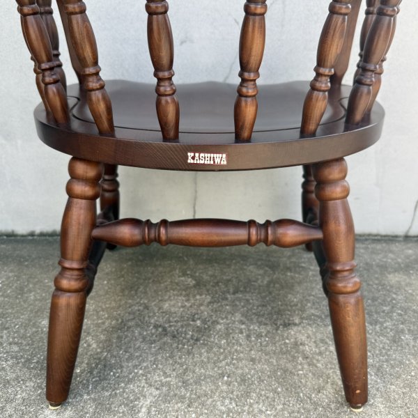 画像7: VINTAGE ANTIQUE CHAIR KASHIWA ヴィンテージ アンティーク 椅子 アームチェア 柏木工 /  ダイニング 家具 ウッド 木製 店舗什器 喫茶店 古民家 うぶだし 日本 (7)