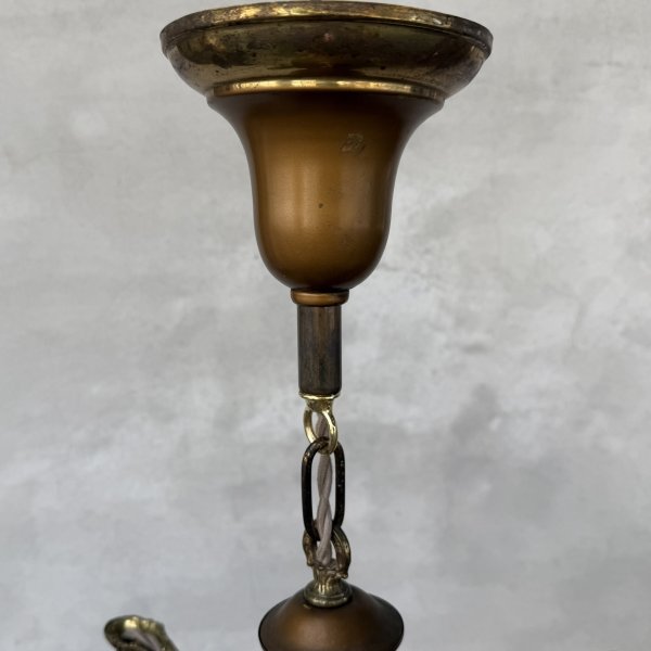 画像8: VINTAGE ANTIQUE LIGHT ヴィンテージ アンティーク シャンデリア パンライト 吊り下げライト  天井照明 / 3灯 ライト ペンダントランプ 真鍮 店舗什器 E26 アメリカ USA (2) (8)
